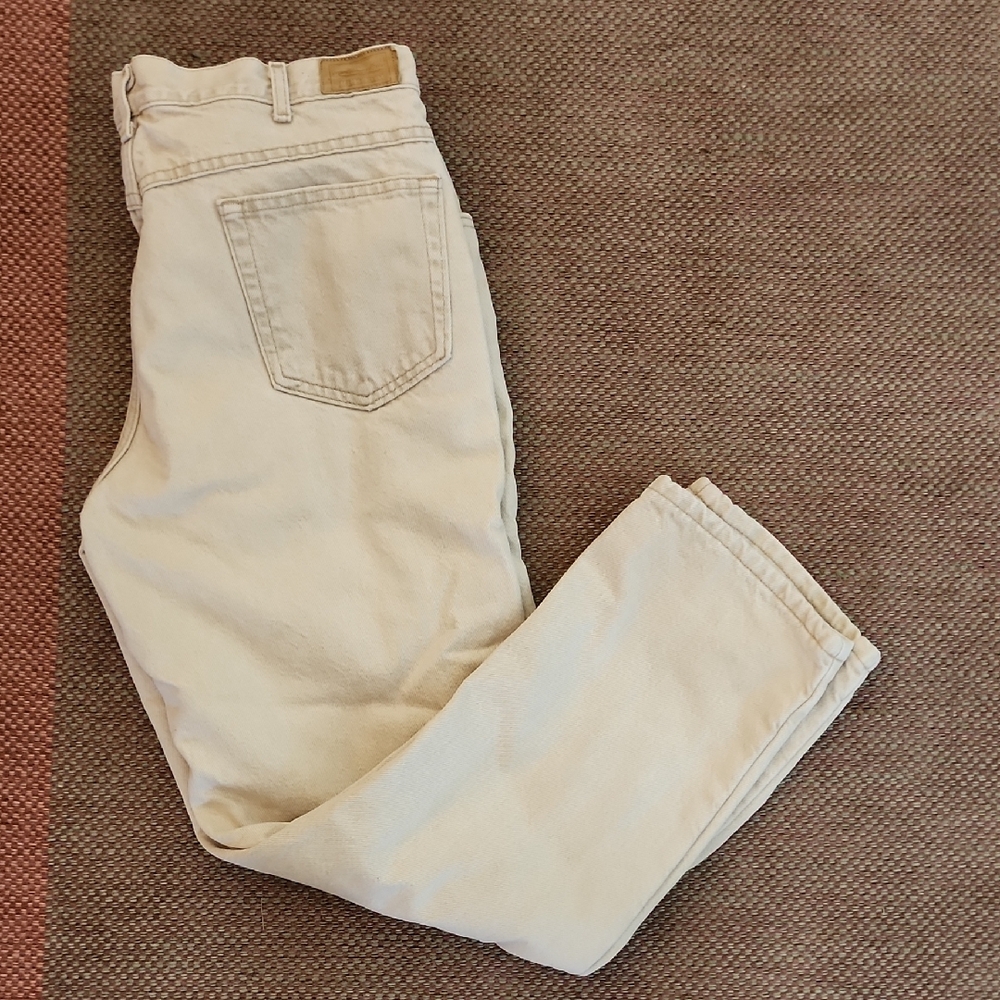 L.L. Bean Tan Denim Jeans flannel lined